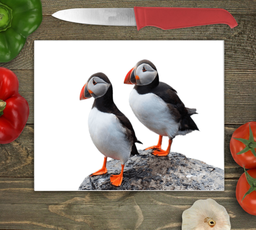 Puffin Glass Chopping Board, Puffin Glass Chopping Board